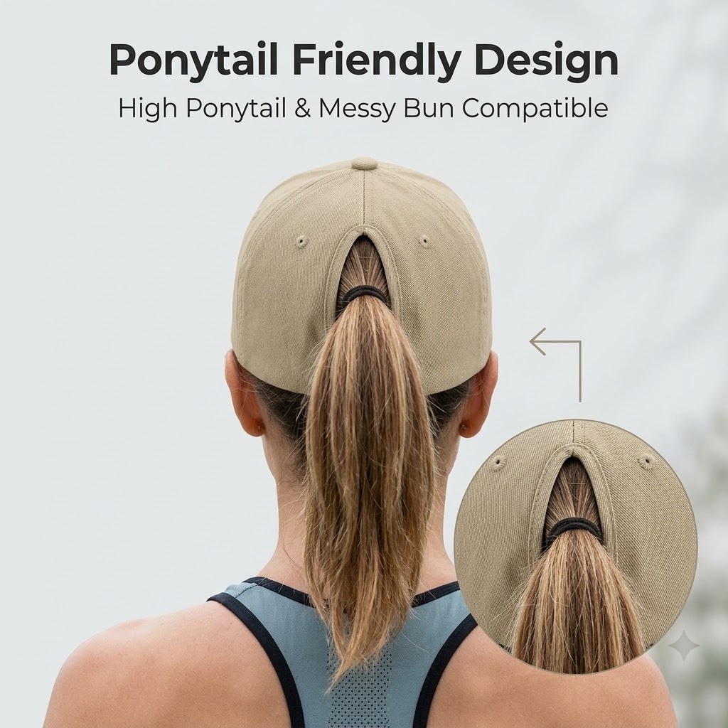 Badminton Europe - Women's Fashion Magnetic Ponytail Hat Quick-Dry