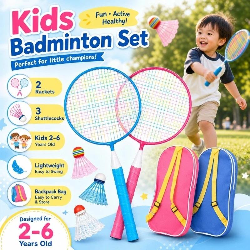 2Pcs Kids Badminton Rackets Wi - Badminton League 评论和价格